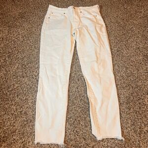 GAP Denim True Skinny White Jeans Women's Size 26 Frayed‎ Hem